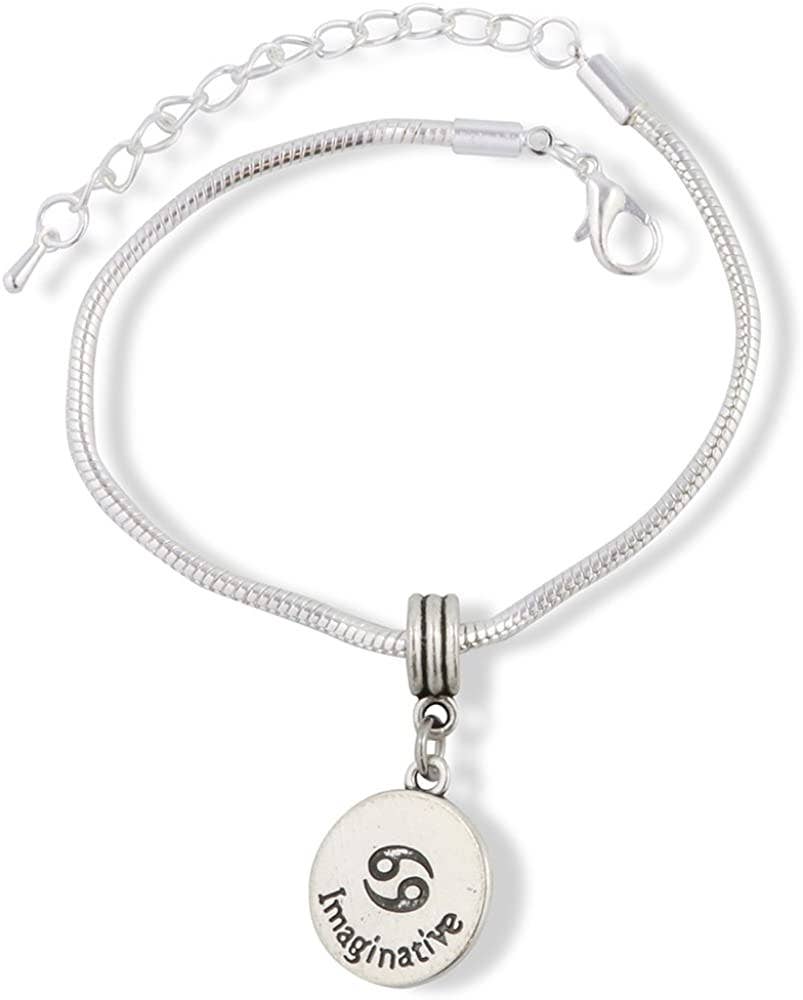 Cancer Astrology Sign Snake Chain Charm Bracelet Cancer Astrology Sign Snake Chain Charm Bracelet